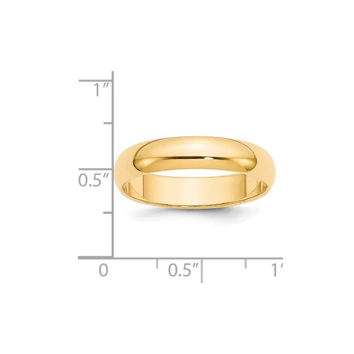 Rings Goldia Solid 14K Yellow Gold 5mm Half Round MensWomens Wedding Band Ring Size 125 Rings Goldia Solid 14K Yellow Gold 5mm Half Round MensWomens Wedding Band Ring Size 125