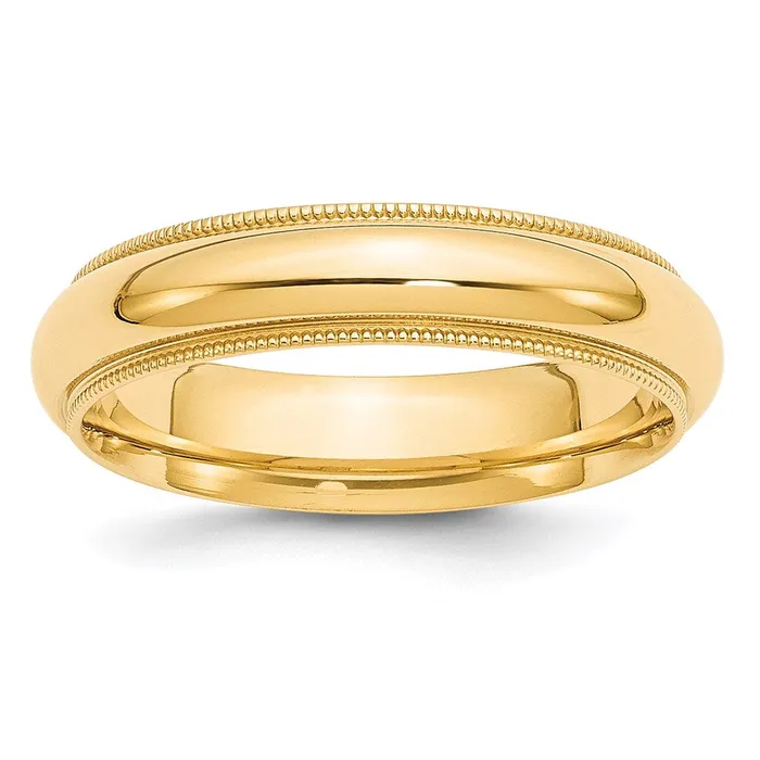 Rings Goldia Solid 14K Yellow Gold 5mm Milgrain Comfort Wedding MensWomens Wedding Band Ring Size 9 Rings Goldia Solid 14K Yellow Gold 5mm Milgrain Comfort Wedding MensWomens Wedding Band Ring Size 9