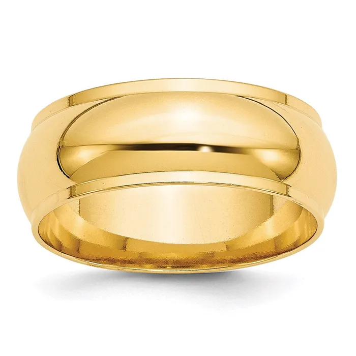 Rings Goldia Solid 14K Yellow Gold 8mm Half Round with Edge MensWomens Wedding Band Ring Size 45 Rings Goldia Solid 14K Yellow Gold 8mm Half Round with Edge MensWomens Wedding Band Ring Size 45