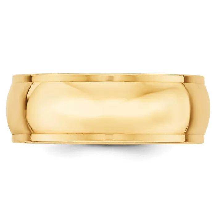Rings Goldia Solid 14K Yellow Gold 8mm Half Round with Edge MensWomens Wedding Band Ring Size 45 Rings Goldia Solid 14K Yellow Gold 8mm Half Round with Edge MensWomens Wedding Band Ring Size 45
