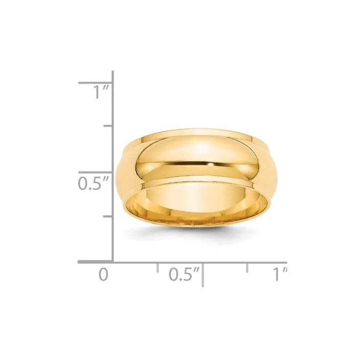 Rings Goldia Solid 14K Yellow Gold 8mm Half Round with Edge MensWomens Wedding Band Ring Size 45 Rings Goldia Solid 14K Yellow Gold 8mm Half Round with Edge MensWomens Wedding Band Ring Size 45
