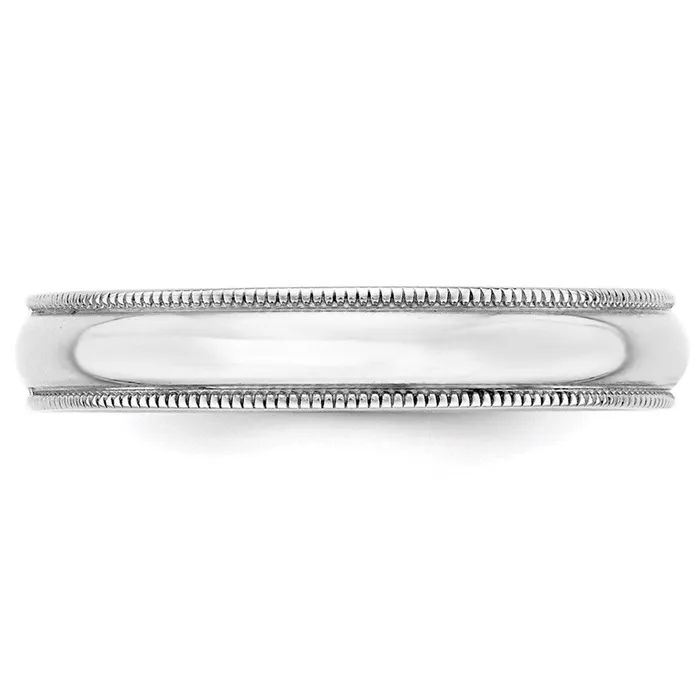 Rings Goldia Solid 18K White Gold 4mm Light Weight Milgrain Half Round MensWomens Wedding Band Ring Size 85 Rings Goldia Solid 18K White Gold 4mm Light Weight Milgrain Half Round MensWomens Wedding Band Ring Size 85