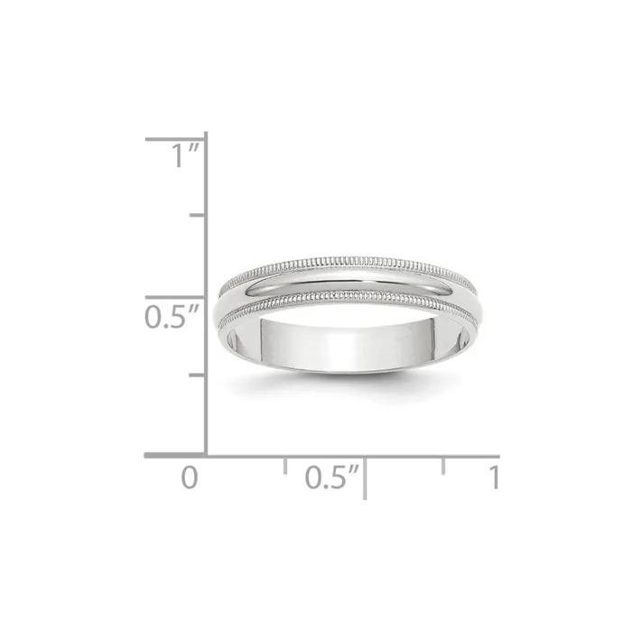 Rings Goldia Solid 18K White Gold 4mm Light Weight Milgrain Half Round MensWomens Wedding Band Ring Size 85 Rings Goldia Solid 18K White Gold 4mm Light Weight Milgrain Half Round MensWomens Wedding Band Ring Size 85