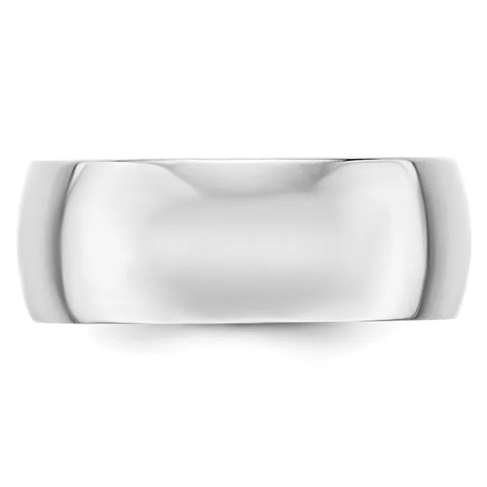 Rings Goldia Solid 18K White Gold 8mm Light Weight Half Round MensWomens Wedding Band Ring Size 10 Rings Goldia Solid 18K White Gold 8mm Light Weight Half Round MensWomens Wedding Band Ring Size 10