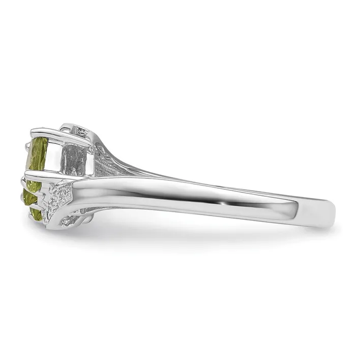Rings Goldia Sterling Silver Rhodium Peridot u0026 Diamond Ring