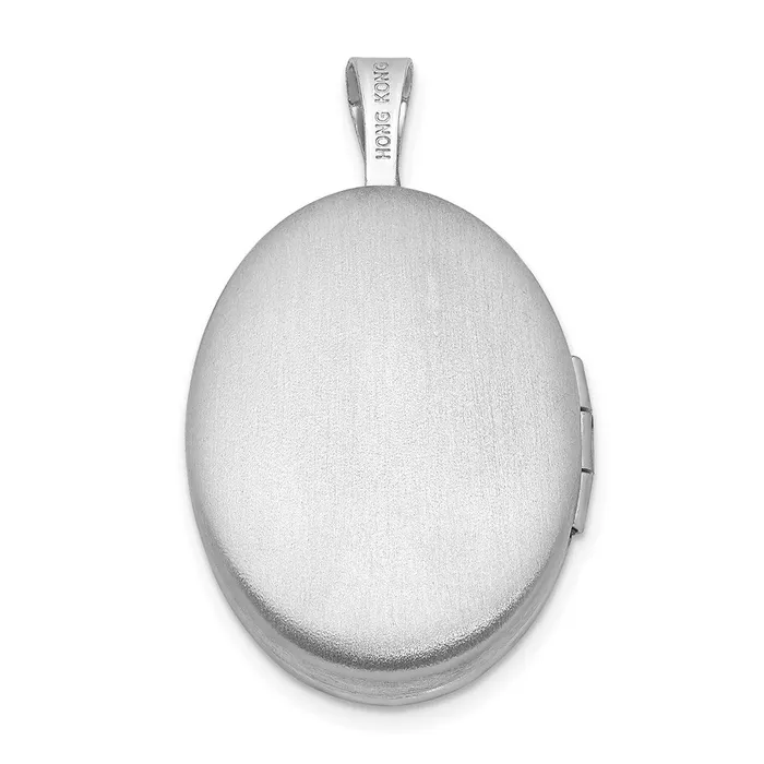 Rings Goldia Sterling Silver Rhodiumplated 19mm Diamond PolishedSatin Star Oval Locket