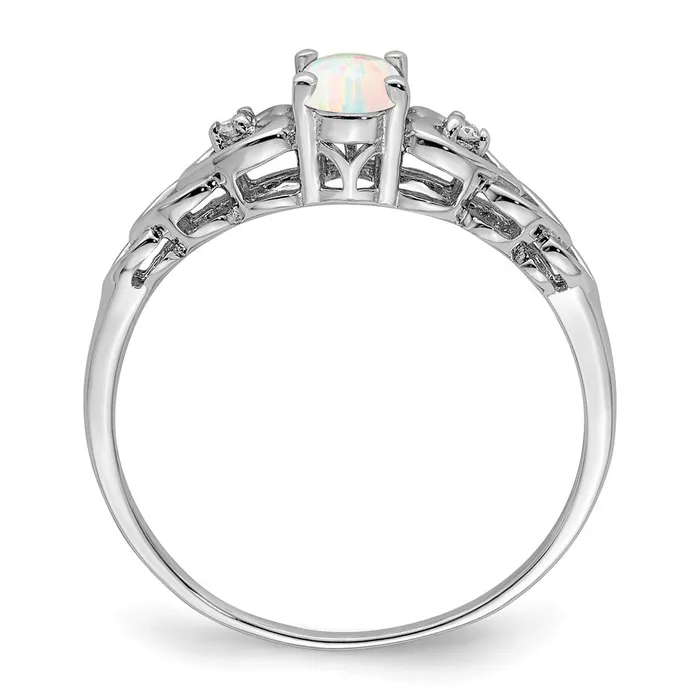 Rings Goldia Sterling Silver Rhodiumplated Created Opal u0026 Diamond Ring