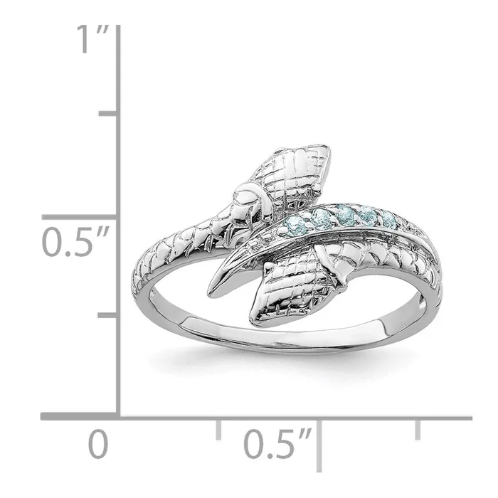 Rings Goldia Sterling Silver Rhodiumplated wBlue Topaz Snake Ring