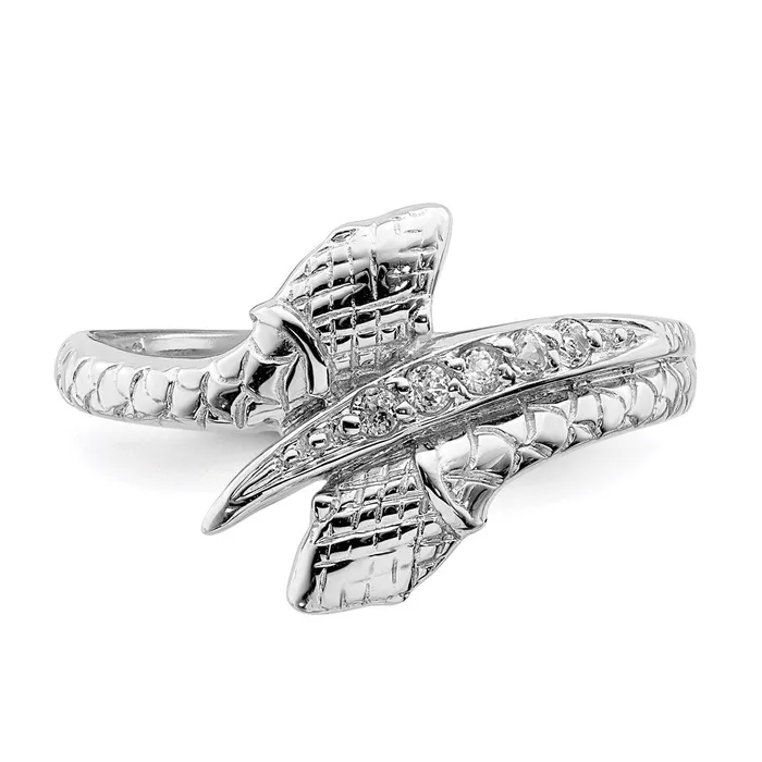 Rings Goldia Sterling Silver Rhodiumplated wBlue Topaz Snake Ring