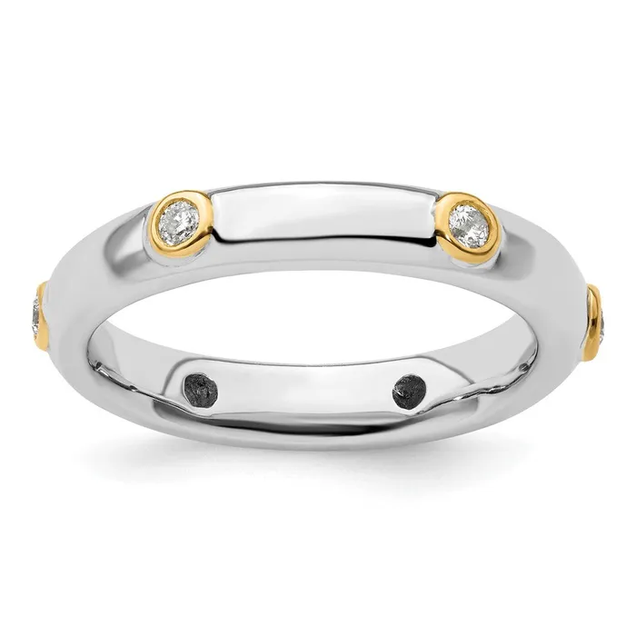 Rings Goldia Sterling Silver Stackable Expressions Polished Diamond Ring
