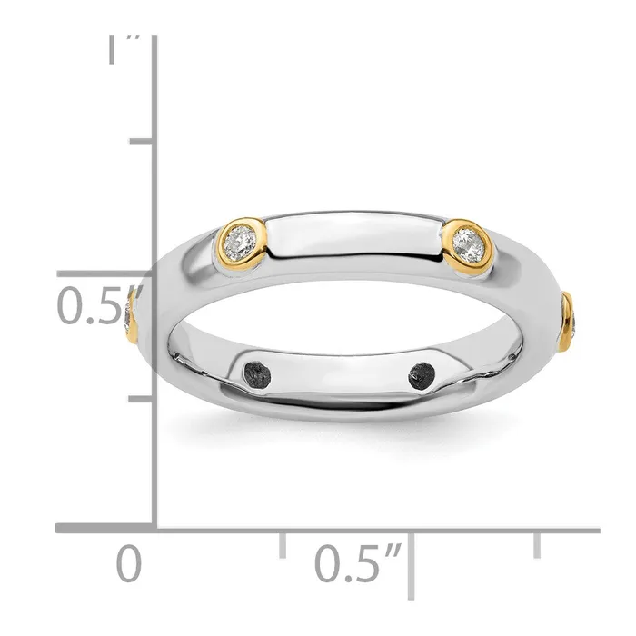 Rings Goldia Sterling Silver Stackable Expressions Polished Diamond Ring