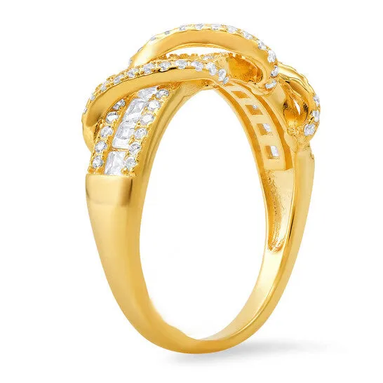 Rings JMS always Original Kylie Harper Gold Over Silver Exotic Twist CZ Band Ring Rings JMS always Original Kylie Harper Gold Over Silver Exotic Twist CZ Band Ring