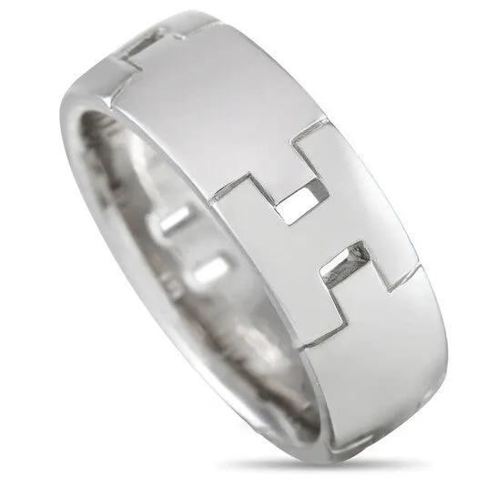 Rings JMS always Original PreOwned Hermes 18K White Gold H Band Ring