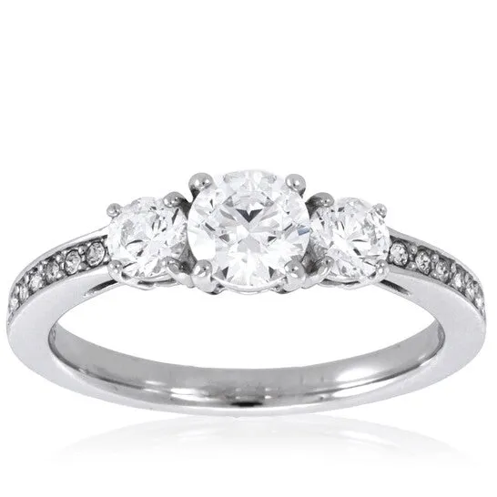 Rings JMS always Original Swarovski SilverTone Round Cut Attract Trilogy Ring Size 50