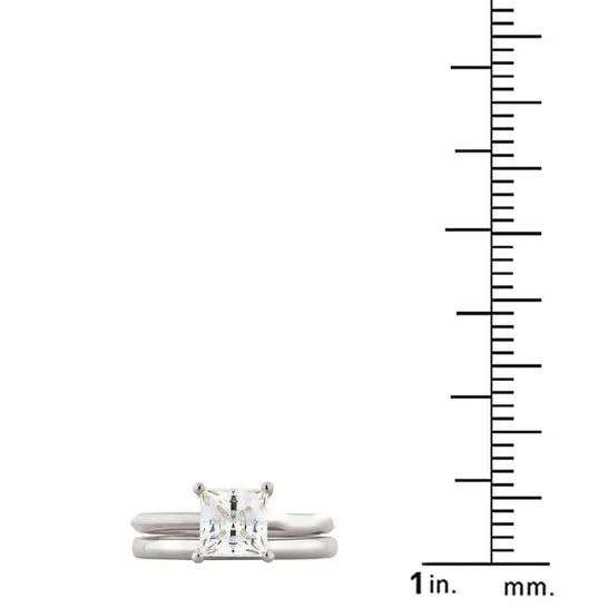 Rings Original DiamondMuse 150 cttw Princess Cut Square Swarovski Diamond Womens Bridal Set in Sterling Silver JMS always Rings Original DiamondMuse 150 cttw Princess Cut Square Swarovski Diamond Womens Bridal Set in Sterling Silver JMS always