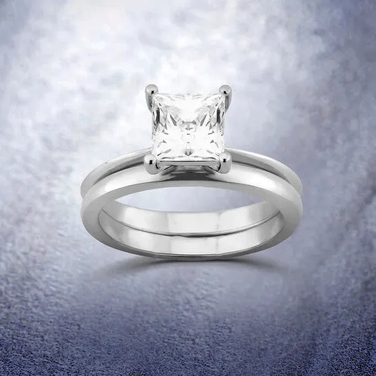 Rings Original DiamondMuse 150 cttw Princess Cut Square Swarovski Diamond Womens Bridal Set in Sterling Silver JMS always Rings Original DiamondMuse 150 cttw Princess Cut Square Swarovski Diamond Womens Bridal Set in Sterling Silver JMS always