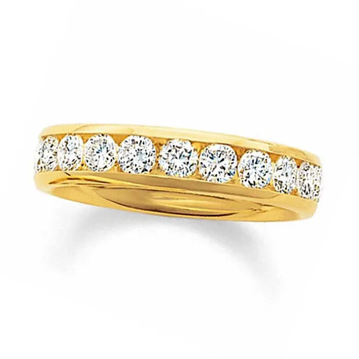 Rings Previously Owned 10 CT TW Natural Diamond Channel Band in Solid 14K Gold Goldia Rings Previously Owned 10 CT TW Natural Diamond Channel Band in Solid 14K Gold Goldia