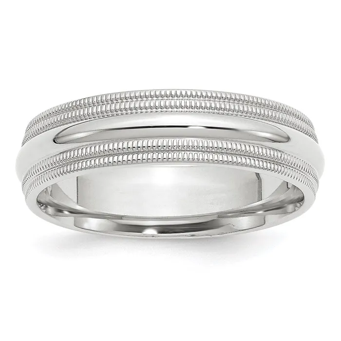 Rings Solid 10K White Gold 6mm Double Milgrain Comfort Fit MensWomens Wedding Band Ring Size 11 Goldia Rings Solid 10K White Gold 6mm Double Milgrain Comfort Fit MensWomens Wedding Band Ring Size 11 Goldia