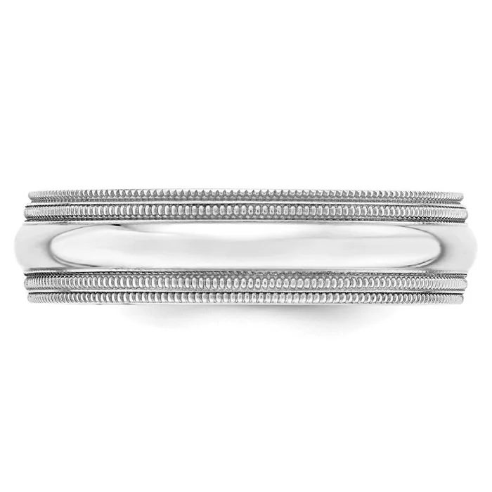 Rings Solid 10K White Gold 6mm Double Milgrain Comfort Fit MensWomens Wedding Band Ring Size 11 Goldia Rings Solid 10K White Gold 6mm Double Milgrain Comfort Fit MensWomens Wedding Band Ring Size 11 Goldia