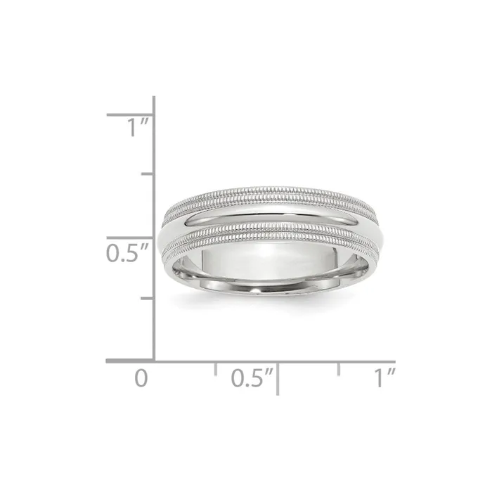Rings Solid 10K White Gold 6mm Double Milgrain Comfort Fit MensWomens Wedding Band Ring Size 11 Goldia Rings Solid 10K White Gold 6mm Double Milgrain Comfort Fit MensWomens Wedding Band Ring Size 11 Goldia