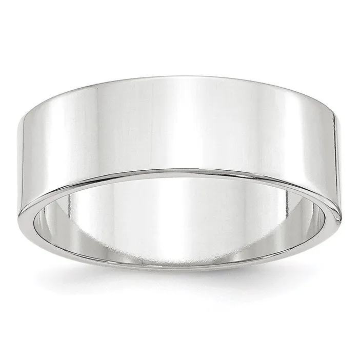 Rings Solid 14K White Gold 7mm Light Weight Flat MensWomens Wedding Band Ring Size 8 Goldia Rings Solid 14K White Gold 7mm Light Weight Flat MensWomens Wedding Band Ring Size 8 Goldia
