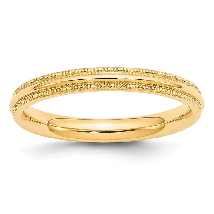Rings Solid 14K Yellow Gold 3mm Milgrain Comfort Fit MensWomens Wedding Band Ring Size 55 Goldia Rings Solid 14K Yellow Gold 3mm Milgrain Comfort Fit MensWomens Wedding Band Ring Size 55 Goldia