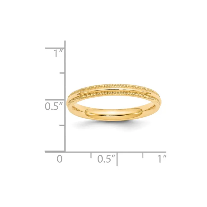 Rings Solid 14K Yellow Gold 3mm Milgrain Comfort Fit MensWomens Wedding Band Ring Size 55 Goldia Rings Solid 14K Yellow Gold 3mm Milgrain Comfort Fit MensWomens Wedding Band Ring Size 55 Goldia