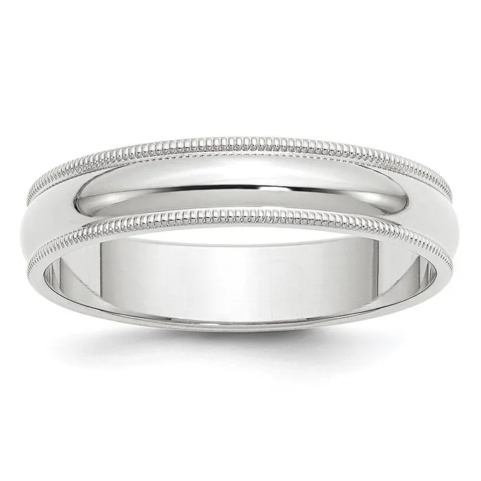 Rings Solid 18K White Gold 5mm Milgrain Half Round MensWomens Wedding Band Ring Size 14 Goldia Rings Solid 18K White Gold 5mm Milgrain Half Round MensWomens Wedding Band Ring Size 14 Goldia
