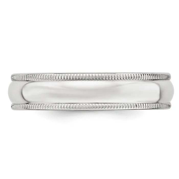 Rings Solid 18K White Gold 5mm Milgrain Half Round MensWomens Wedding Band Ring Size 14 Goldia Rings Solid 18K White Gold 5mm Milgrain Half Round MensWomens Wedding Band Ring Size 14 Goldia