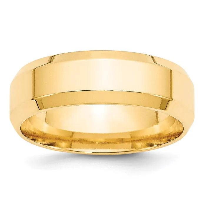 Rings Solid 18K Yellow Gold 7mm Bevel Edge Comfort Fit MensWomens Wedding Band Ring Size 65 Goldia Rings Solid 18K Yellow Gold 7mm Bevel Edge Comfort Fit MensWomens Wedding Band Ring Size 65 Goldia