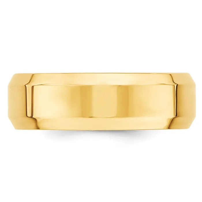 Rings Solid 18K Yellow Gold 7mm Bevel Edge Comfort Fit MensWomens Wedding Band Ring Size 65 Goldia Rings Solid 18K Yellow Gold 7mm Bevel Edge Comfort Fit MensWomens Wedding Band Ring Size 65 Goldia
