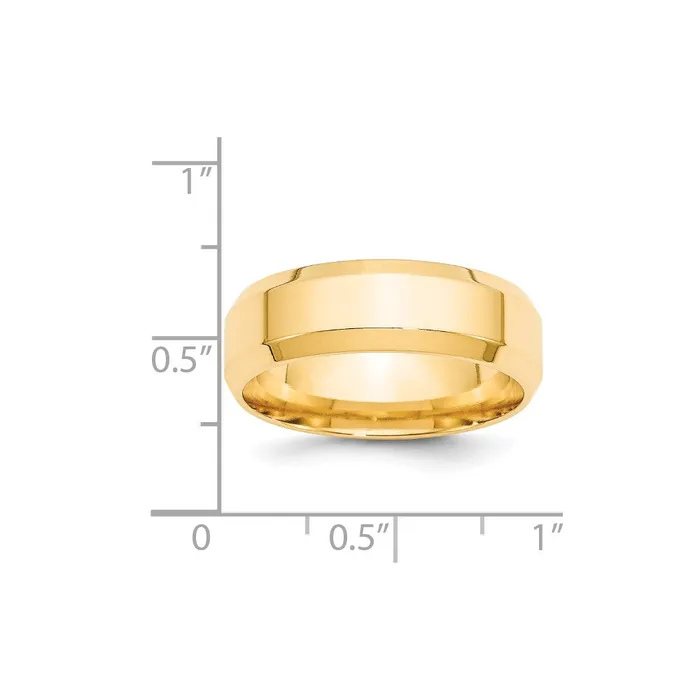 Rings Solid 18K Yellow Gold 7mm Bevel Edge Comfort Fit MensWomens Wedding Band Ring Size 65 Goldia Rings Solid 18K Yellow Gold 7mm Bevel Edge Comfort Fit MensWomens Wedding Band Ring Size 65 Goldia