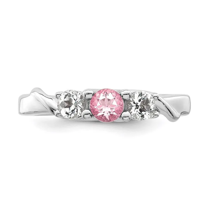 Rings Survivor Collection Sterling Silver Rhodiumplated White and Pink Swarovski Topaz Joanna Ring Goldia
