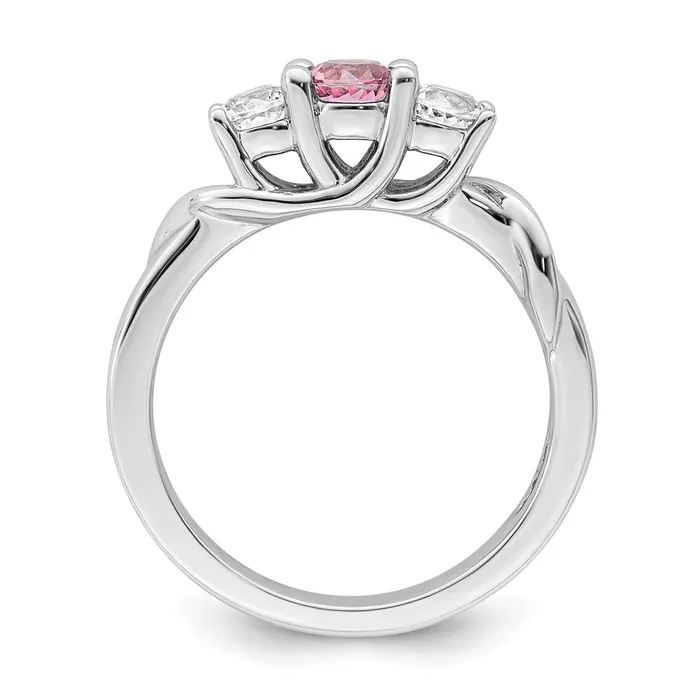 Rings Survivor Collection Sterling Silver Rhodiumplated White and Pink Swarovski Topaz Joanna Ring Goldia