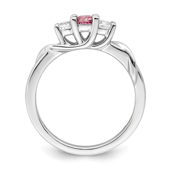 Rings Survivor Collection Sterling Silver Rhodiumplated White and Pink Swarovski Topaz Joanna Ring Goldia