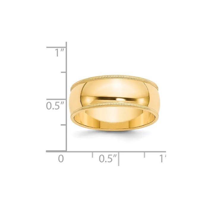 Solid 10K Yellow Gold 8mm Milgrain Half Round MensWomens Wedding Band Ring Size 115 Goldia Rings Solid 10K Yellow Gold 8mm Milgrain Half Round MensWomens Wedding Band Ring Size 115 Goldia Rings