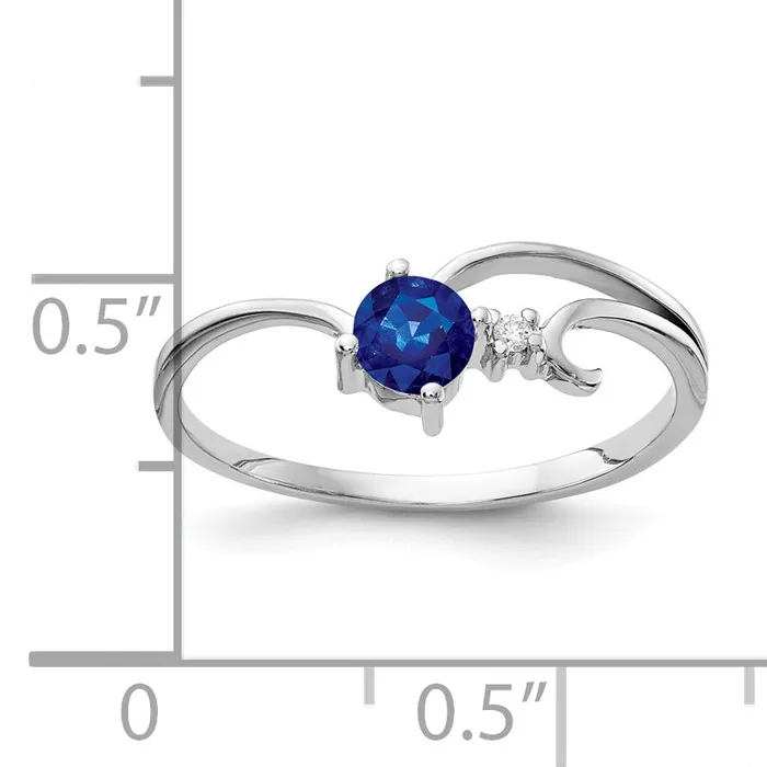 Solid 14k White Gold 4mm Simulated Sapphire AAA CZ Ring Goldia Rings