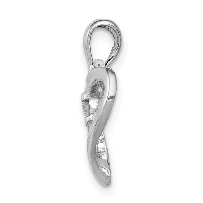Solid 14k White Gold AA Simulated CZ Heart Pendant Goldia Necklaces Solid 14k White Gold AA Simulated CZ Heart Pendant Goldia Necklaces