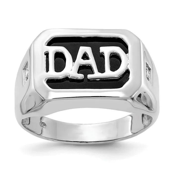 Solid 14k White Gold VS Simulated CZ mens Ring Goldia Rings