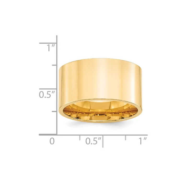 Solid 14K Yellow Gold 12mm Standard Flat Comfort Fit MensWomens Wedding Band Ring Size 65 Goldia Rings Solid 14K Yellow Gold 12mm Standard Flat Comfort Fit MensWomens Wedding Band Ring Size 65 Goldia Rings