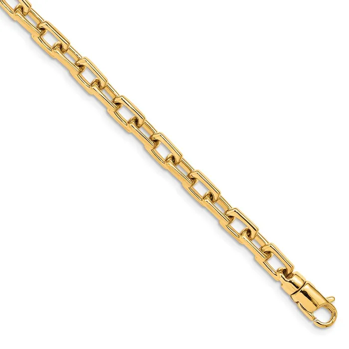 Solid 14K Yellow Gold 20 inch 5mm Hand Polished Fancy Link with Lobster Clasp Chain Necklace MDS Necklaces Solid 14K Yellow Gold 20 inch 5mm Hand Polished Fancy Link with Lobster Clasp Chain Necklace MDS Necklaces