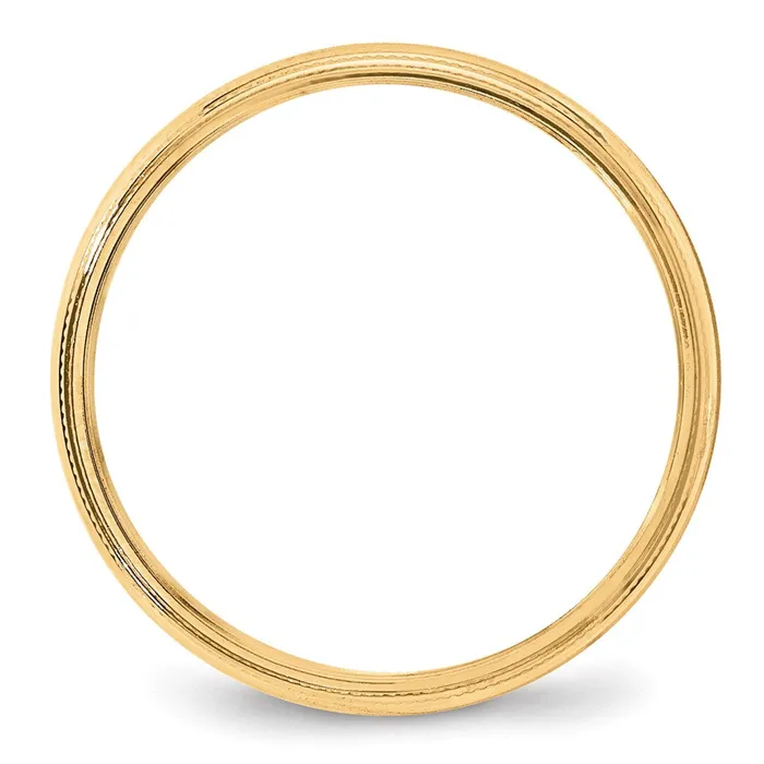 Solid 14K Yellow Gold 4mm Milgrain HalfRound Wedding MensWomens Wedding Band Ring Size 5 Goldia Rings