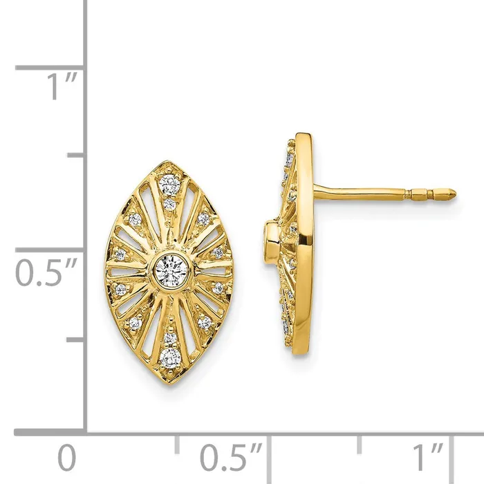 Solid 14k Yellow Gold Simulated CZ Vintage Earrings Goldia Earrings Solid 14k Yellow Gold Simulated CZ Vintage Earrings Goldia Earrings
