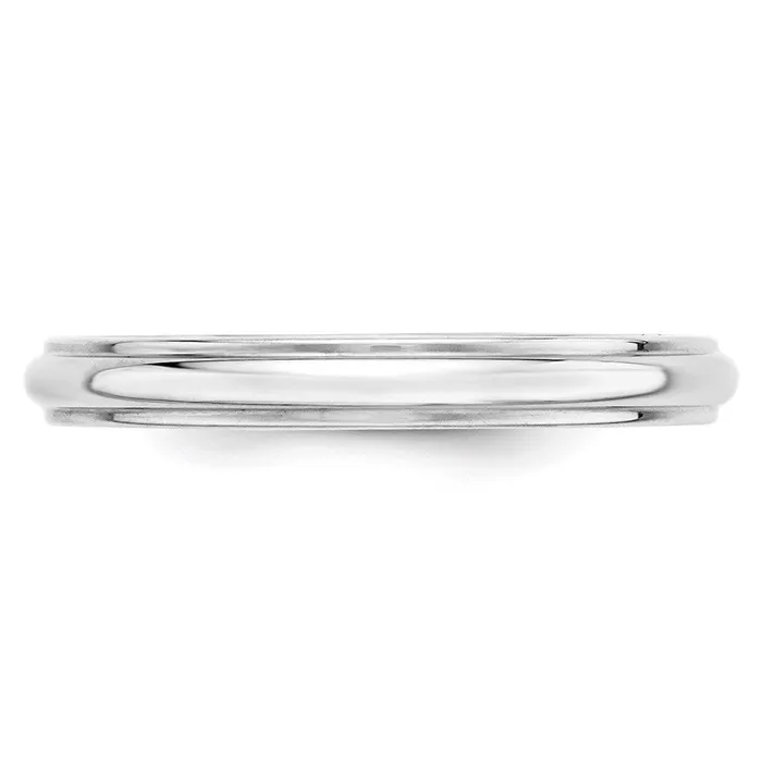Solid 18K White Gold 3mm Half Round with Edge MensWomens Wedding Band Ring Size 14 Goldia Rings Solid 18K White Gold 3mm Half Round with Edge MensWomens Wedding Band Ring Size 14 Goldia Rings