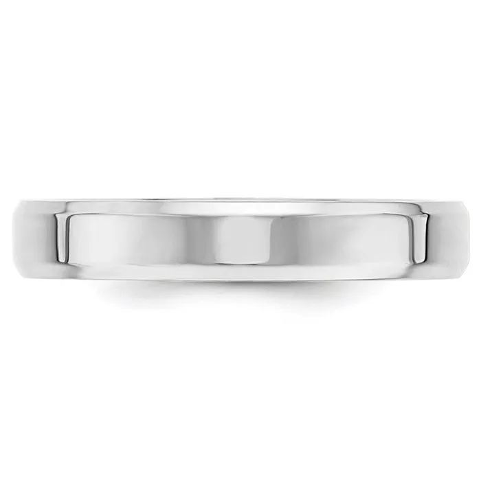 Solid 18K White Gold 4mm Bevel Edge Comfort Fit MensWomens Wedding Band Ring Size 4 Goldia Rings Solid 18K White Gold 4mm Bevel Edge Comfort Fit MensWomens Wedding Band Ring Size 4 Goldia Rings