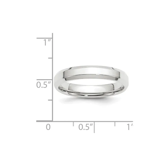 Solid 18K White Gold 4mm Bevel Edge Comfort Fit MensWomens Wedding Band Ring Size 4 Goldia Rings Solid 18K White Gold 4mm Bevel Edge Comfort Fit MensWomens Wedding Band Ring Size 4 Goldia Rings