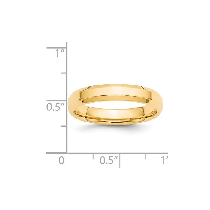 Solid 18K Yellow Gold 4mm Bevel Edge Comfort Fit MensWomens Wedding Band Ring Size 14 Goldia Rings Solid 18K Yellow Gold 4mm Bevel Edge Comfort Fit MensWomens Wedding Band Ring Size 14 Goldia Rings