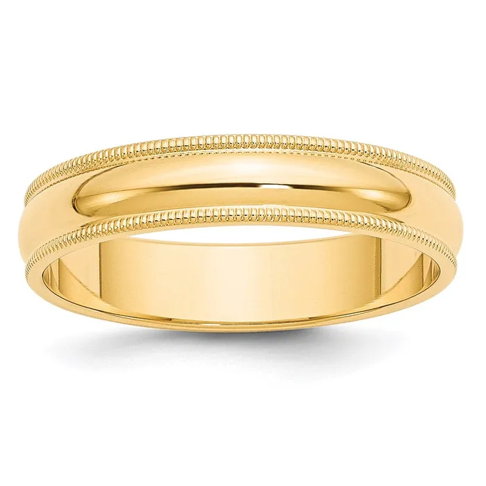 Solid 18K Yellow Gold 5mm Milgrain Half Round MensWomens Wedding Band Ring Size 14 Goldia Rings Solid 18K Yellow Gold 5mm Milgrain Half Round MensWomens Wedding Band Ring Size 14 Goldia Rings