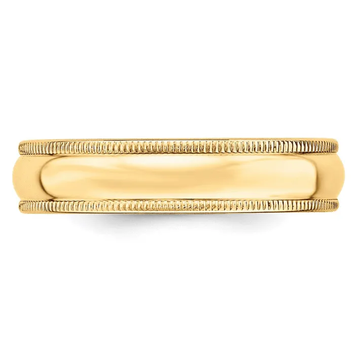 Solid 18K Yellow Gold 5mm Milgrain Half Round MensWomens Wedding Band Ring Size 14 Goldia Rings Solid 18K Yellow Gold 5mm Milgrain Half Round MensWomens Wedding Band Ring Size 14 Goldia Rings