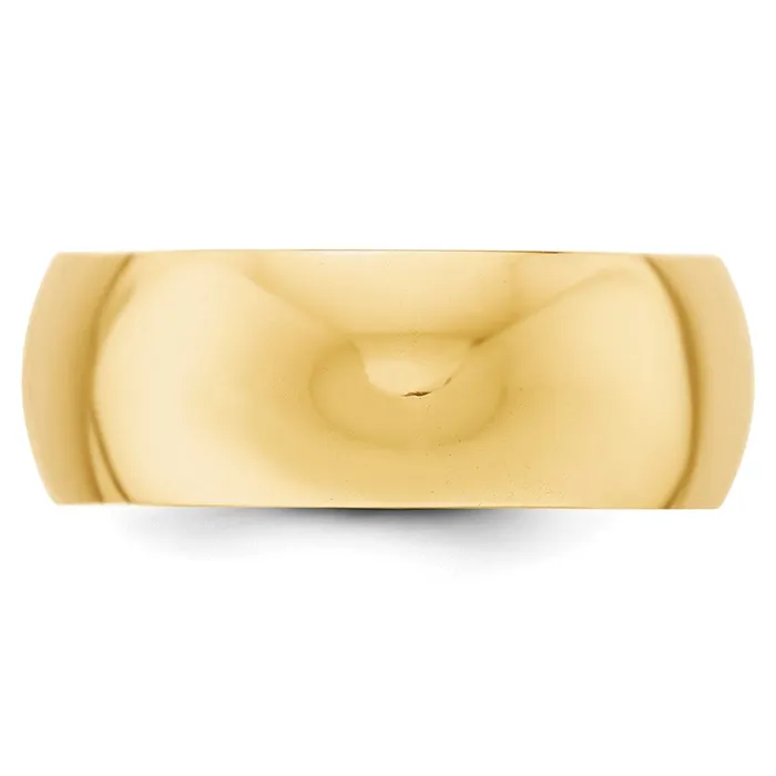 Solid 18K Yellow Gold 8mm HalfRound Wedding MensWomens Wedding Band Ring Size 85 Goldia Rings Solid 18K Yellow Gold 8mm HalfRound Wedding MensWomens Wedding Band Ring Size 85 Goldia Rings